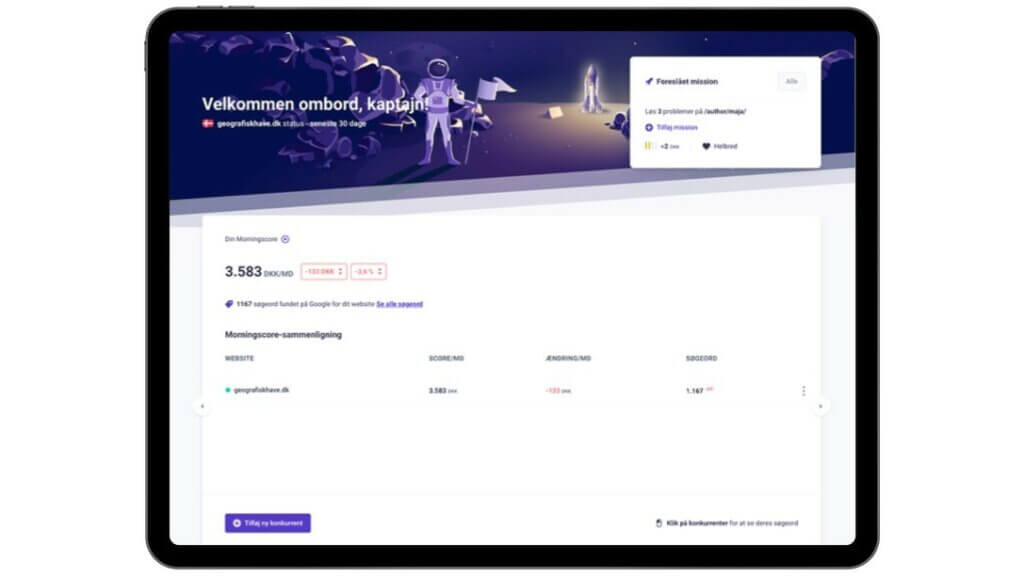 Sådan kommer du igang med at søgemaskineoptimere din hjemmeside med Morningscore